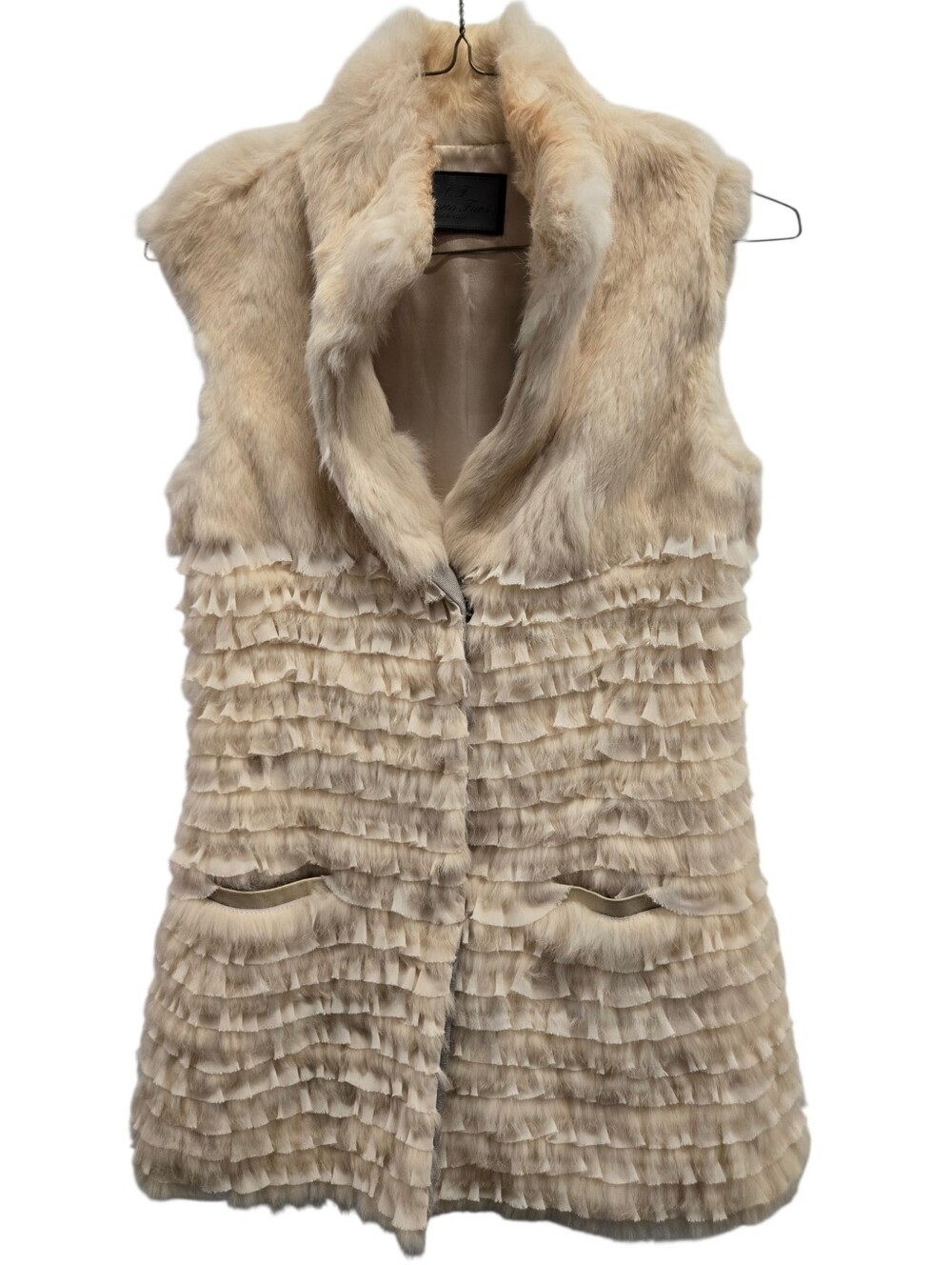 CF CHARM FURS GENUINE RABBIT VEST SZ LARGE